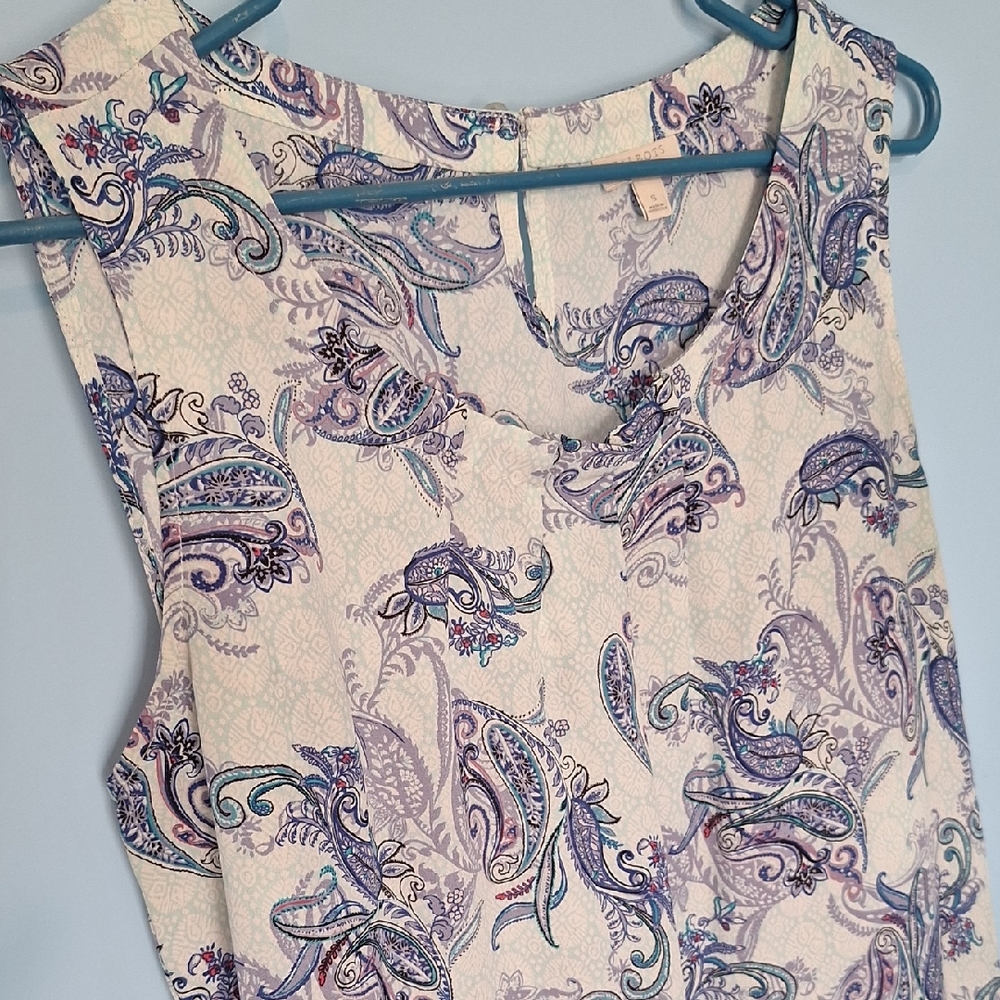 Talbots Blue and Purple Paisley Blouse